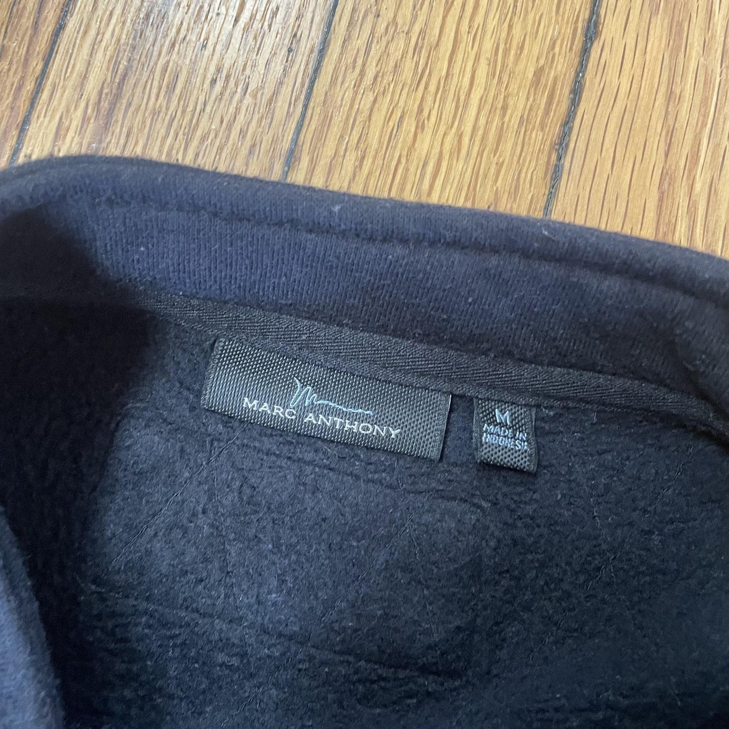Marc Anthony Jacket Mens Medium Black Full Zip Moto Biker Fleece Lined Casual