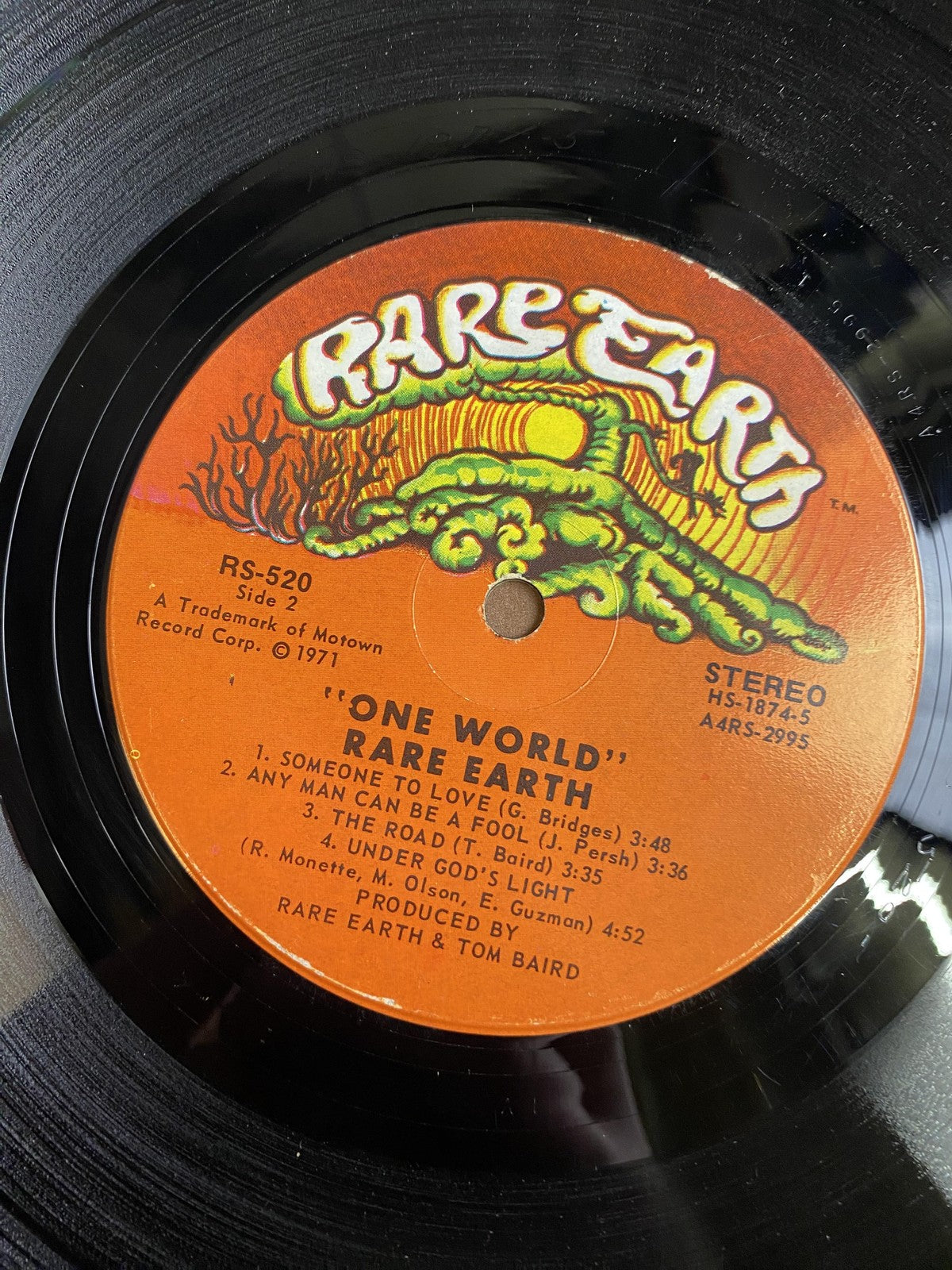 Vintage Rare Earth One World 12" Vinyl LP 1971 Ear RS-520 Psych Rock Album