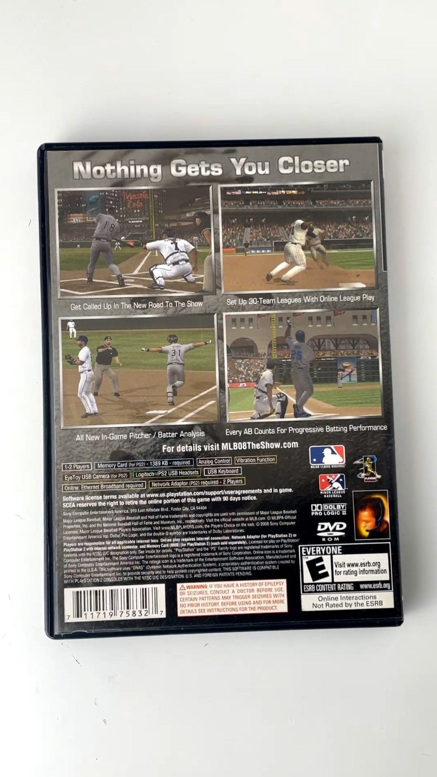 MLB 08 The Show PlayStation 2 Video Game Baseball Multiplayer CIB TESTED