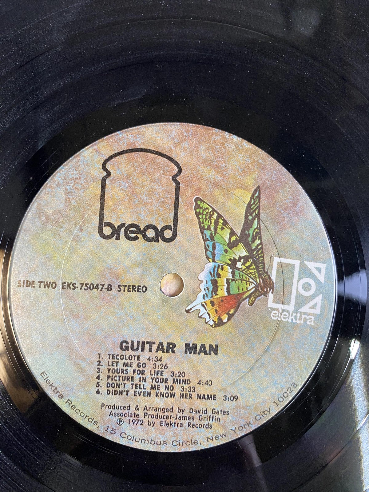 Vintage Bread Guitar Man 12" Black Vinyl LP 1972 Elektra Soft Rock Pop Album