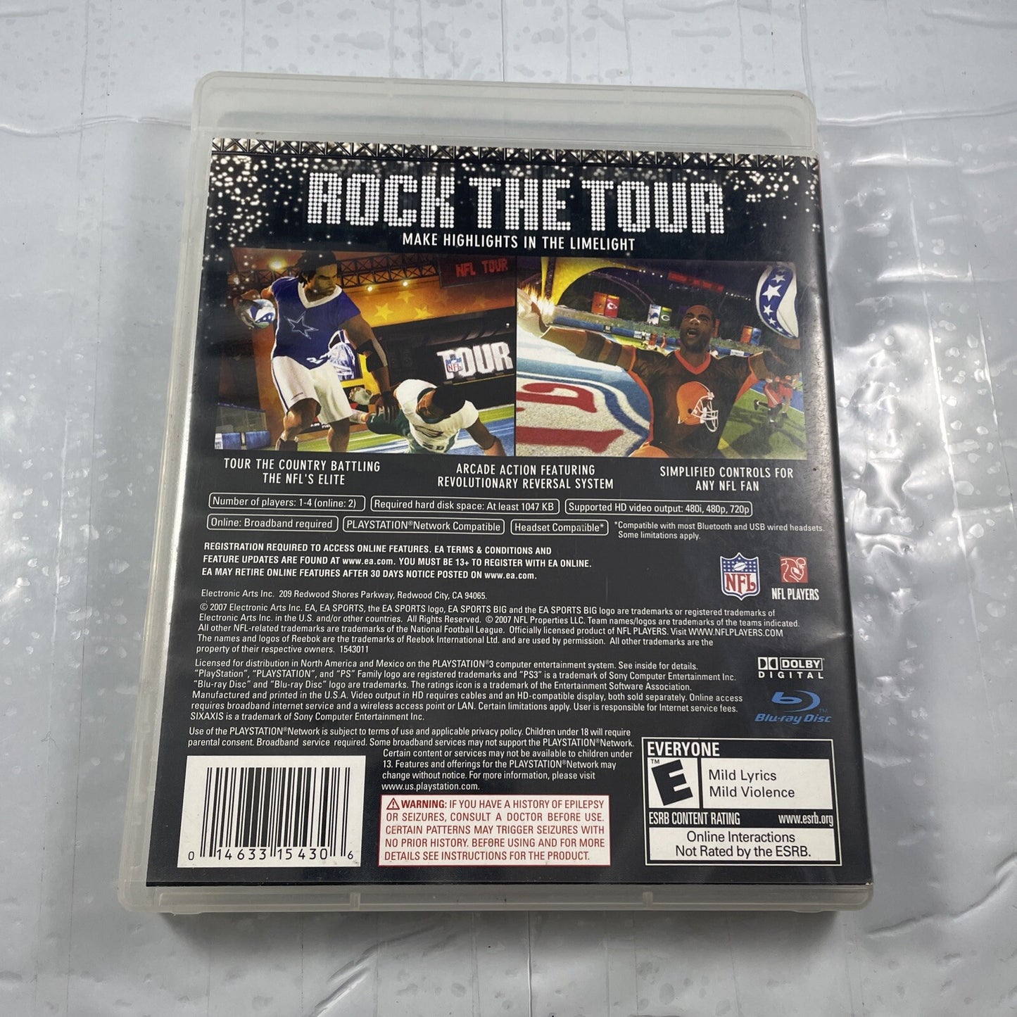 NFL Tour (Sony PlayStation 3, 2008) CIB W Rare Blockbuster Hype Stickers