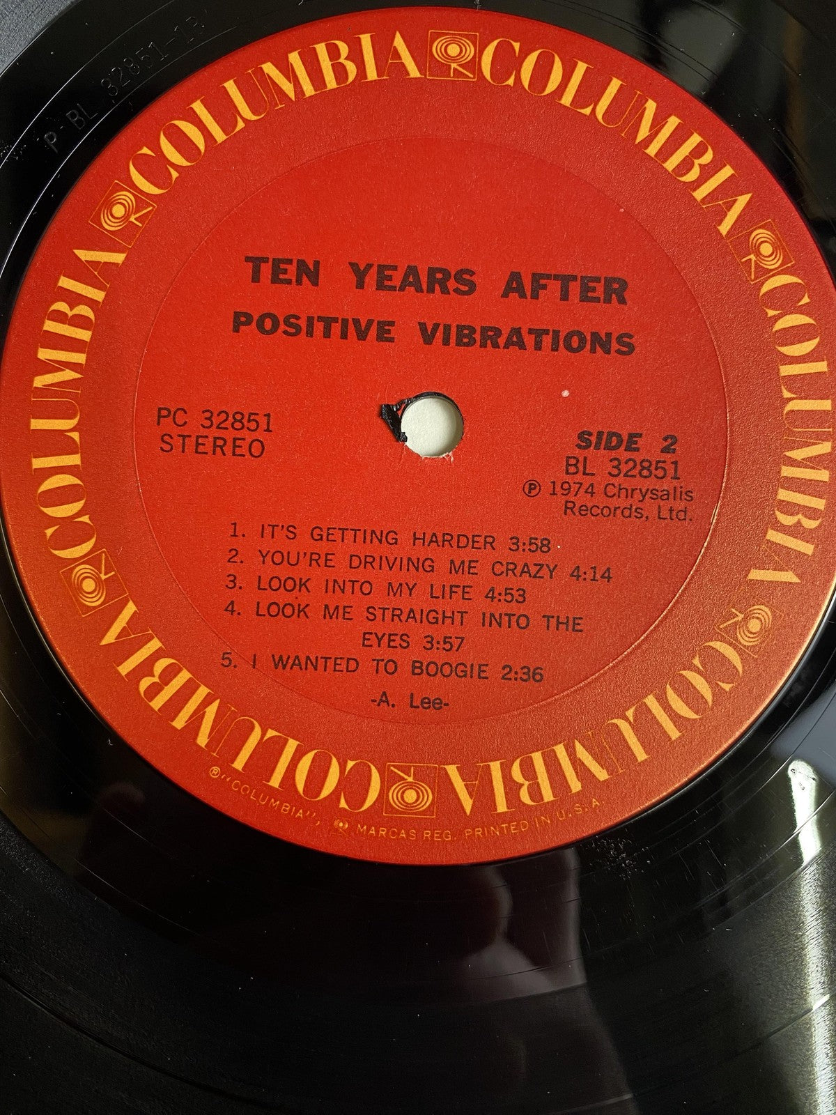 Vintage Ten Years After Positive Vibrations 12" Vinyl LP 1974 Columbia Rock