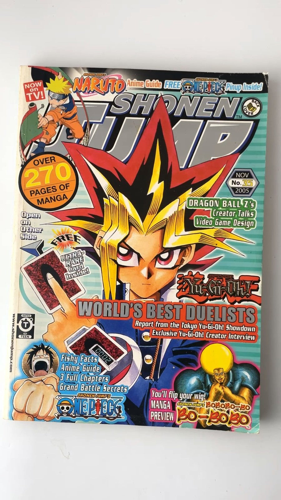 Shonen Jump No. 35 2005 Yu-Gi-Oh Naruto One Piece Manga Magazine NO CARD