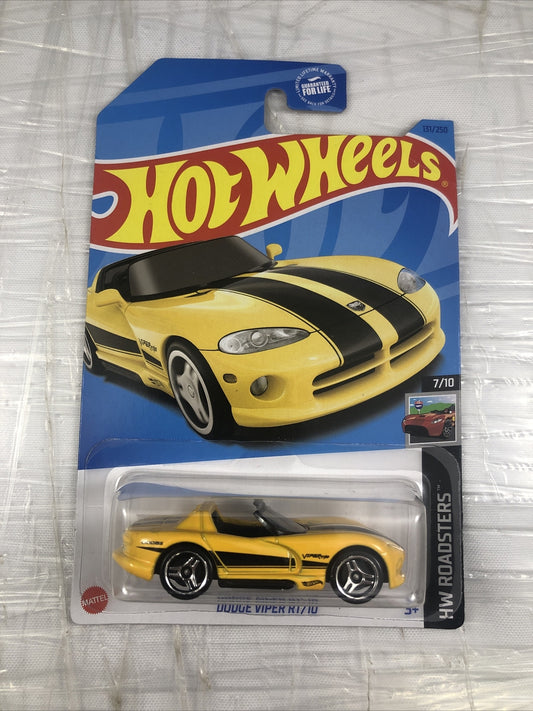 Hot Wheels Dodge Viper RT/10 Yellow #7/10 #131/250 - 2023 HW Roadsters