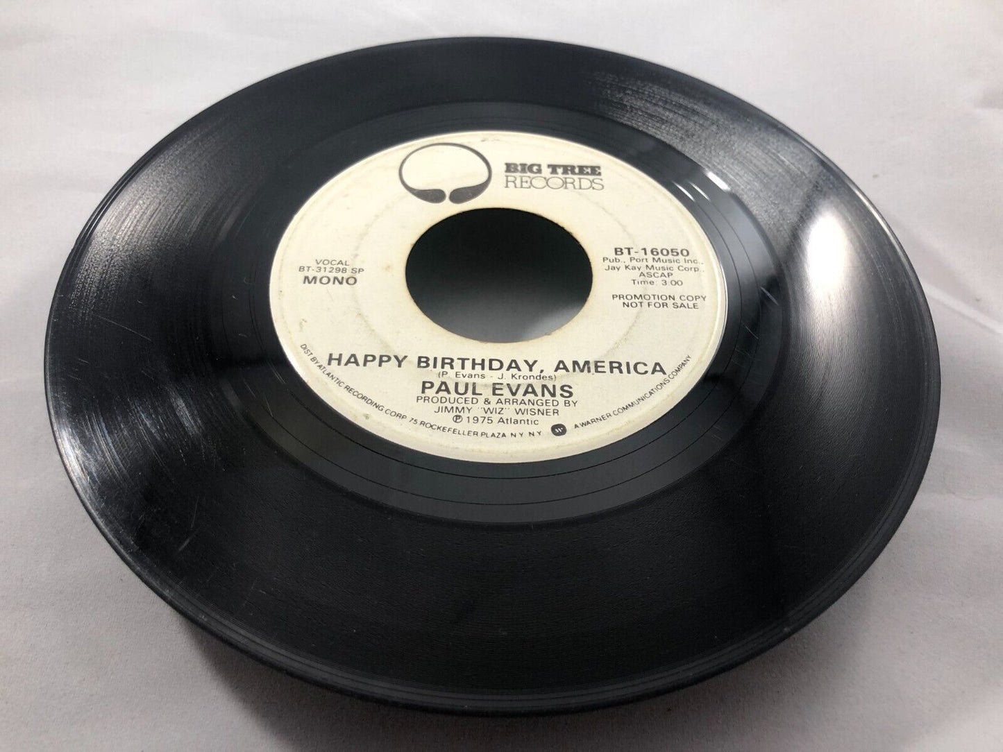 Paul Evans - Happy Birthday America 7" VG+ BT-16050 Vinyl 45 Promo