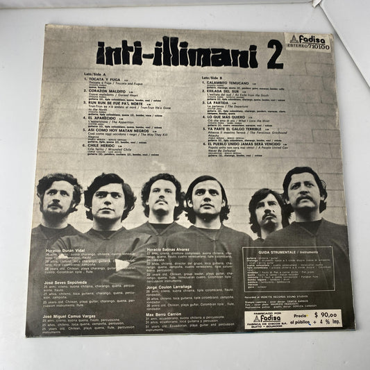 Vintage Inti Illimani 2 La Nueva Cancion Chilena 12" Vinyl LP 1973 Fadisa Folk