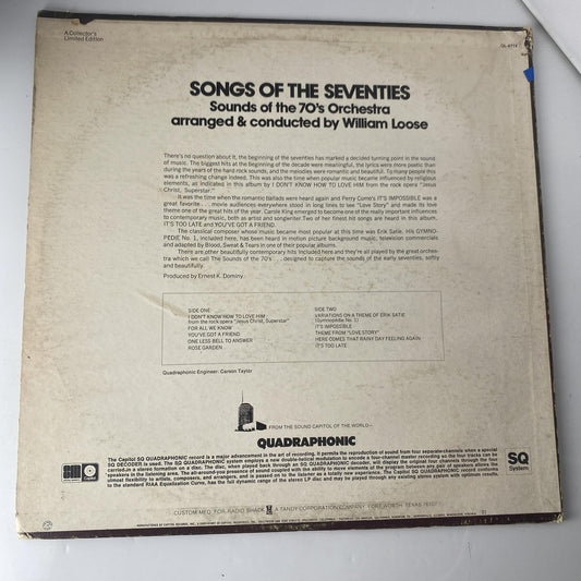 Vintage Sounds Of 70's Orchestra Songs Of The Seventies Vinyl LP 1972 Capitol
