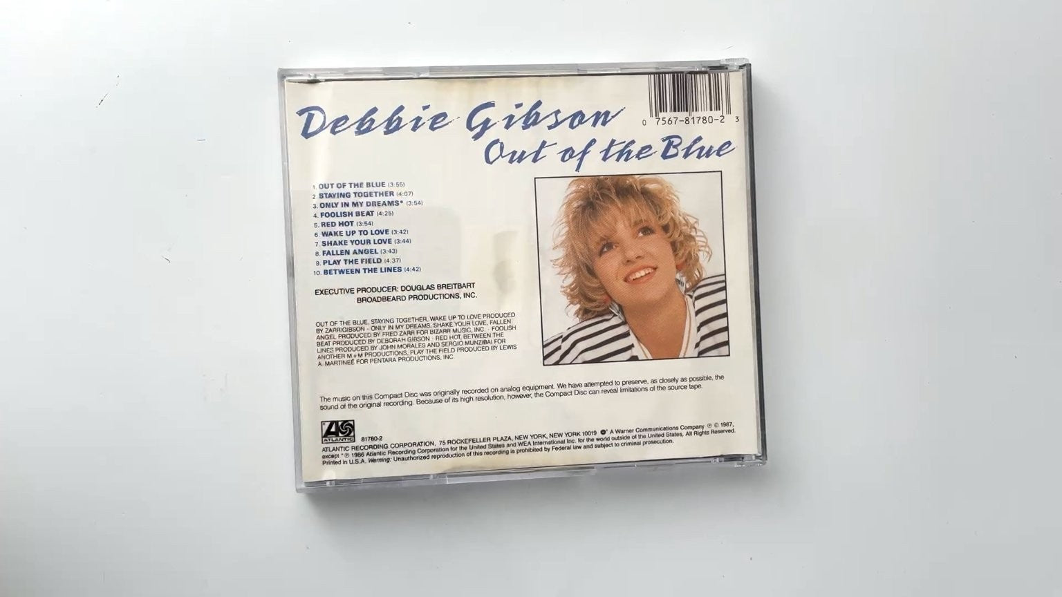 Debbie Gibson - Out of the Blue CD 1987 Pop Atlantic 81780-2