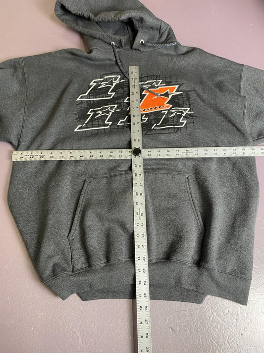 Hanes Hoodie Sweatshirt Mens XL Gray Frank F Logo Graphic Fleece Kangaroo Pocket