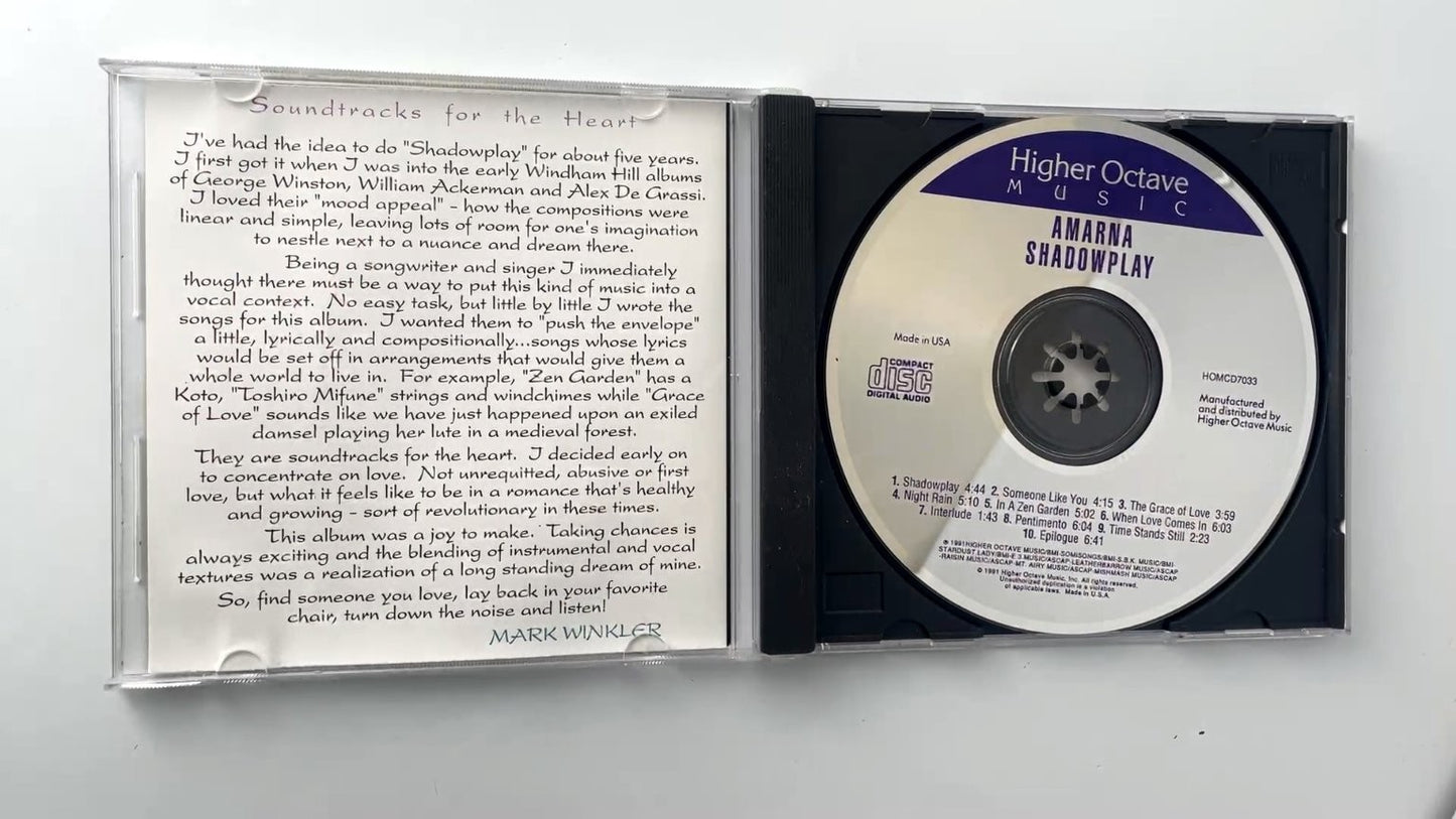 Amarna - Shadowplay CD 1991 Vocal New Age Higher Octave Music