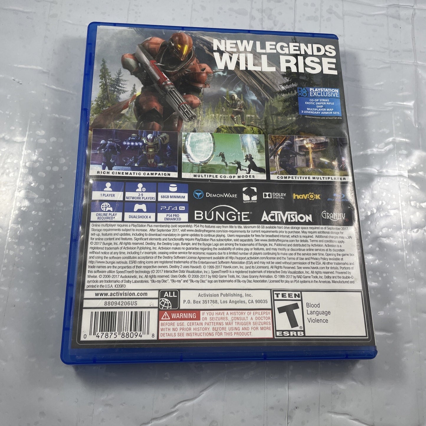 Destiny 2 Sony Playstation 4 PS4 Video Game Complete Good Disc