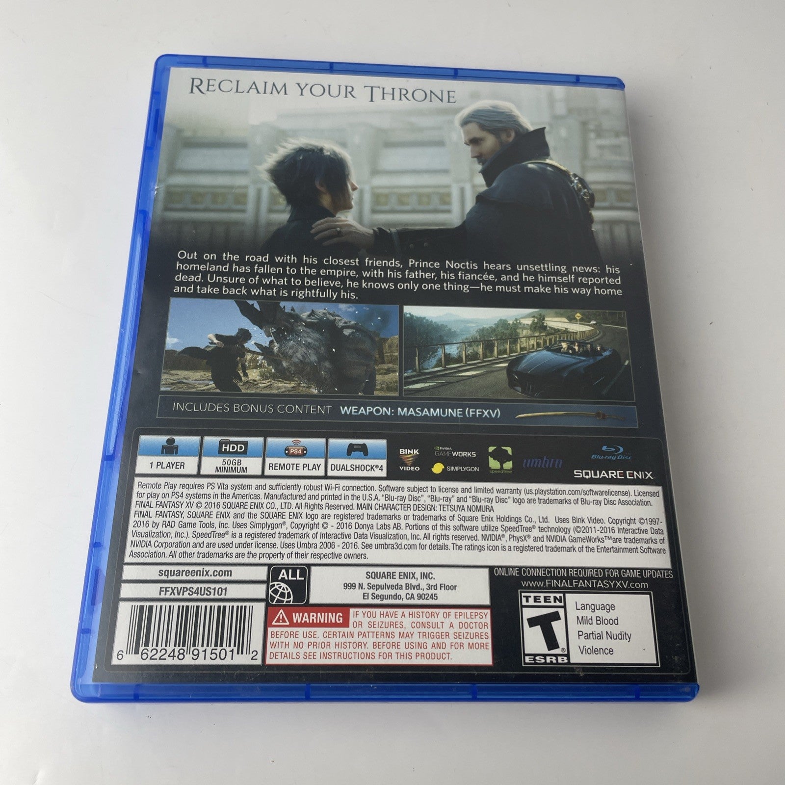 Final Fantasy XV Day One Edition Sony PlayStation 4, 2016 CIB WORKING TESTED