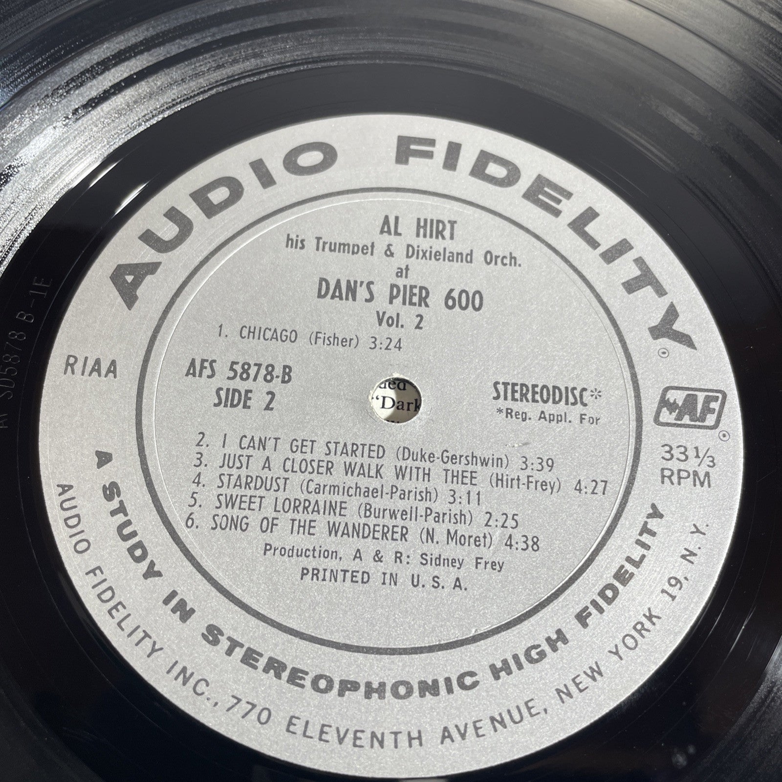 AL HIRT SWINGIN' DIXIE  AT DAN'S PIER 600 IN NEW ORLEANS VOL. 2 12" 33 RPM  EX