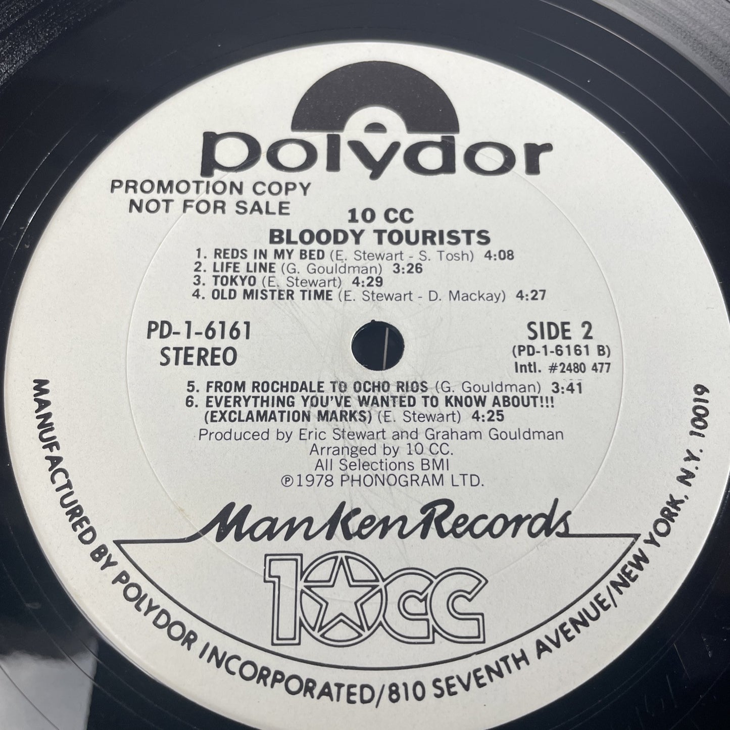 Promo 10cc Bloody Tourists Vinyl LP Polydor 1978 Rock Gatefold Dreadlock Holiday