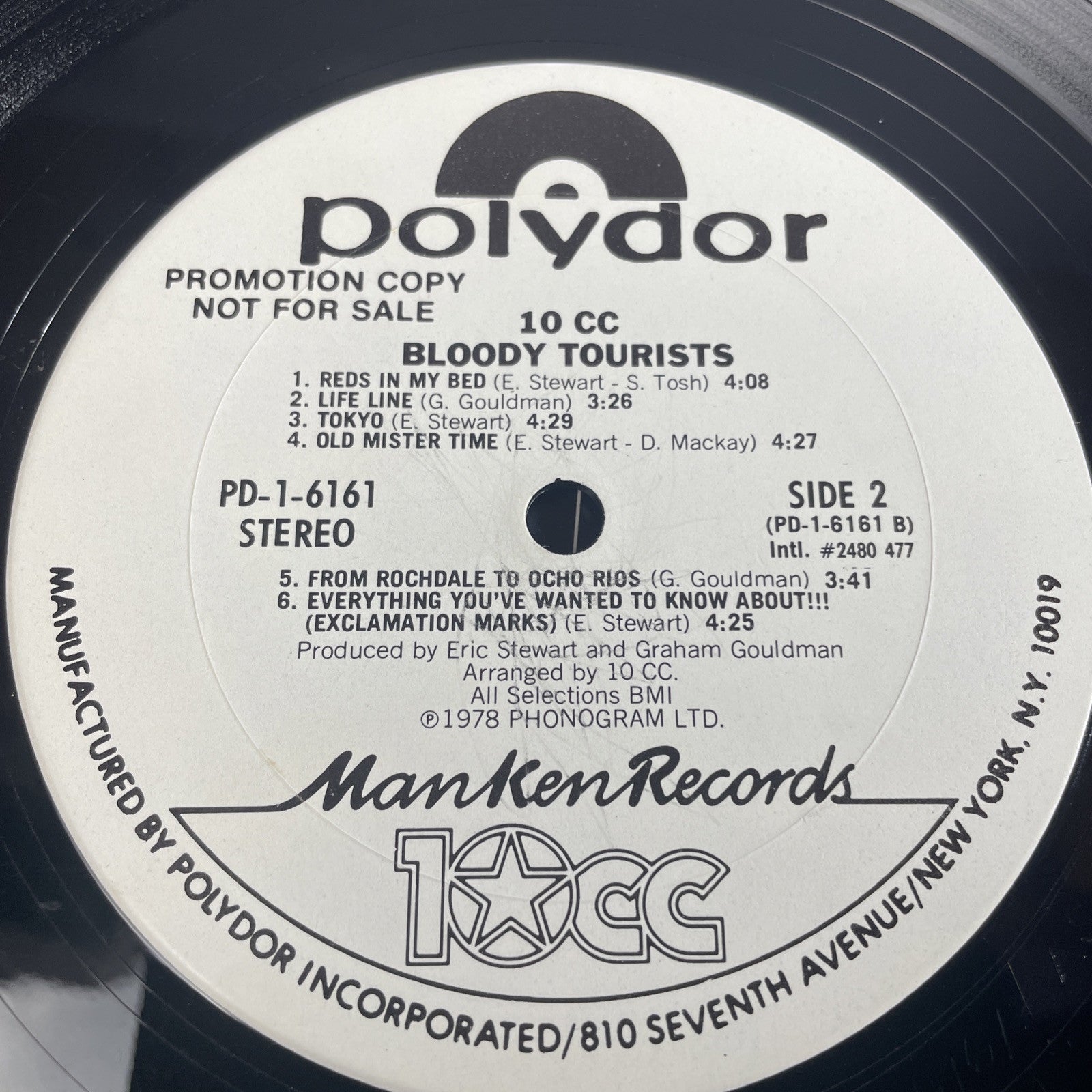 Promo 10cc Bloody Tourists Vinyl LP Polydor 1978 Rock Gatefold Dreadlock Holiday
