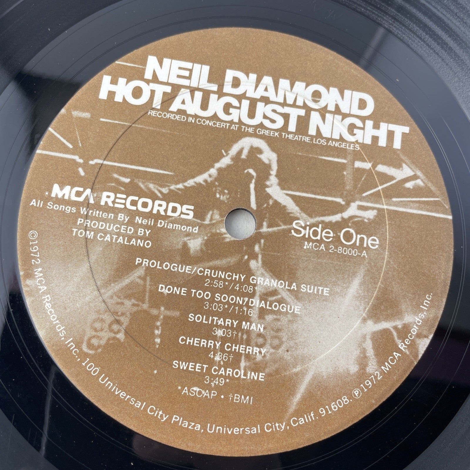 Neil Diamond - Hot August Night Vinyl Records 1972, MCA Records MCA 2-8000 EX!