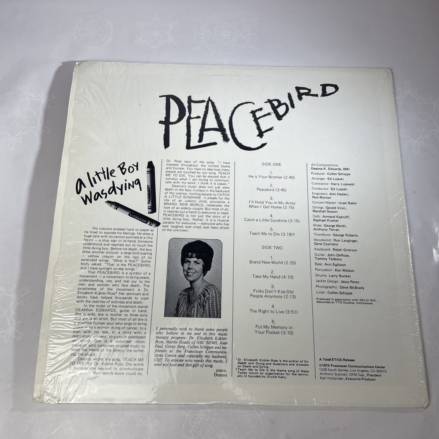 Deanna Edwards Peacebird 1974 LP Vinyl Record Album A Teleketics Release