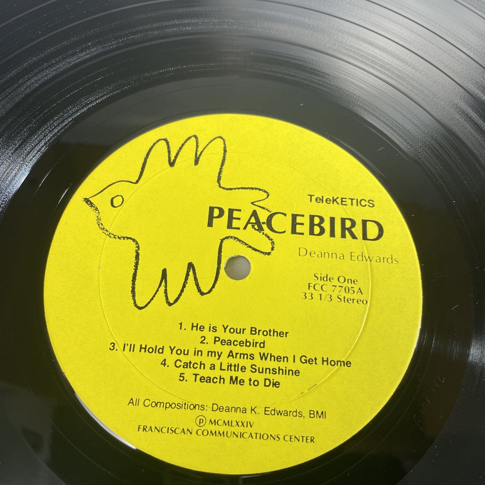 Deanna Edwards Peacebird 1974 LP Vinyl Record Album A Teleketics Release