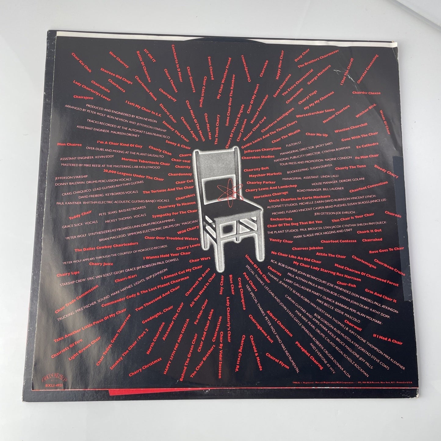 Jefferson Starship ‎– Nuclear Furniture - 1984 Grunt BXL1-4921 Rock Vinyl LP VG
