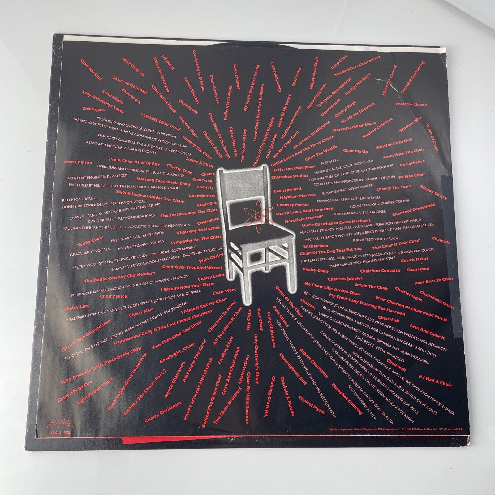 Jefferson Starship ‎– Nuclear Furniture - 1984 Grunt BXL1-4921 Rock Vinyl LP VG