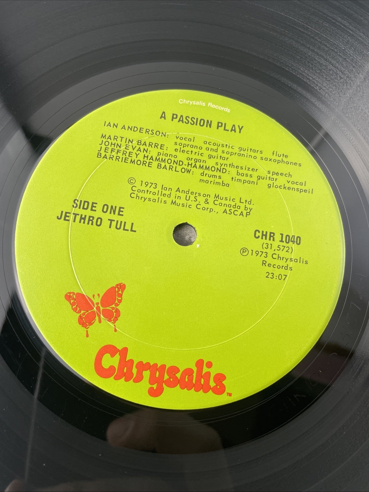 Jethro Tull “A Passion Play” CHR 1040 Chrysalis Records &Booklet Gatefold 12” LP