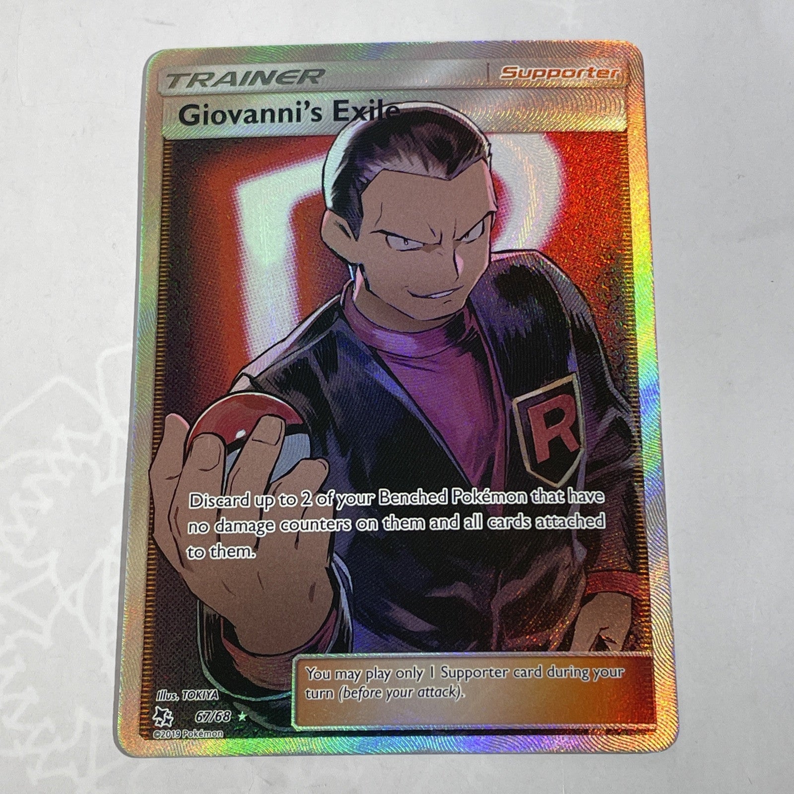 Giovanni's Exile 67/68 Ultra Rare Pokemon Hidden Fates NM