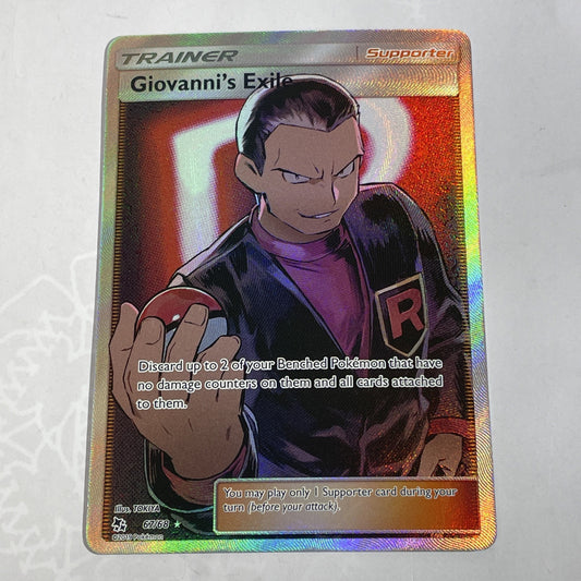 Giovanni's Exile 67/68 Ultra Rare Pokemon Hidden Fates NM