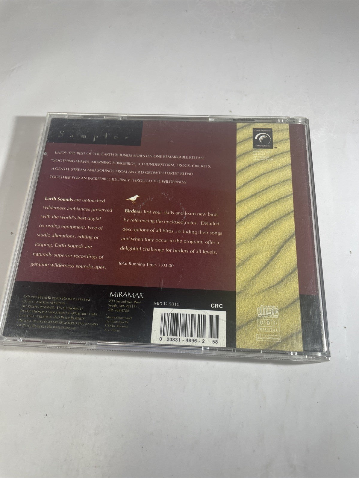 Various Artists : Earth Sounds Sampler CD Gordon Hempton Obscure Soundscape
