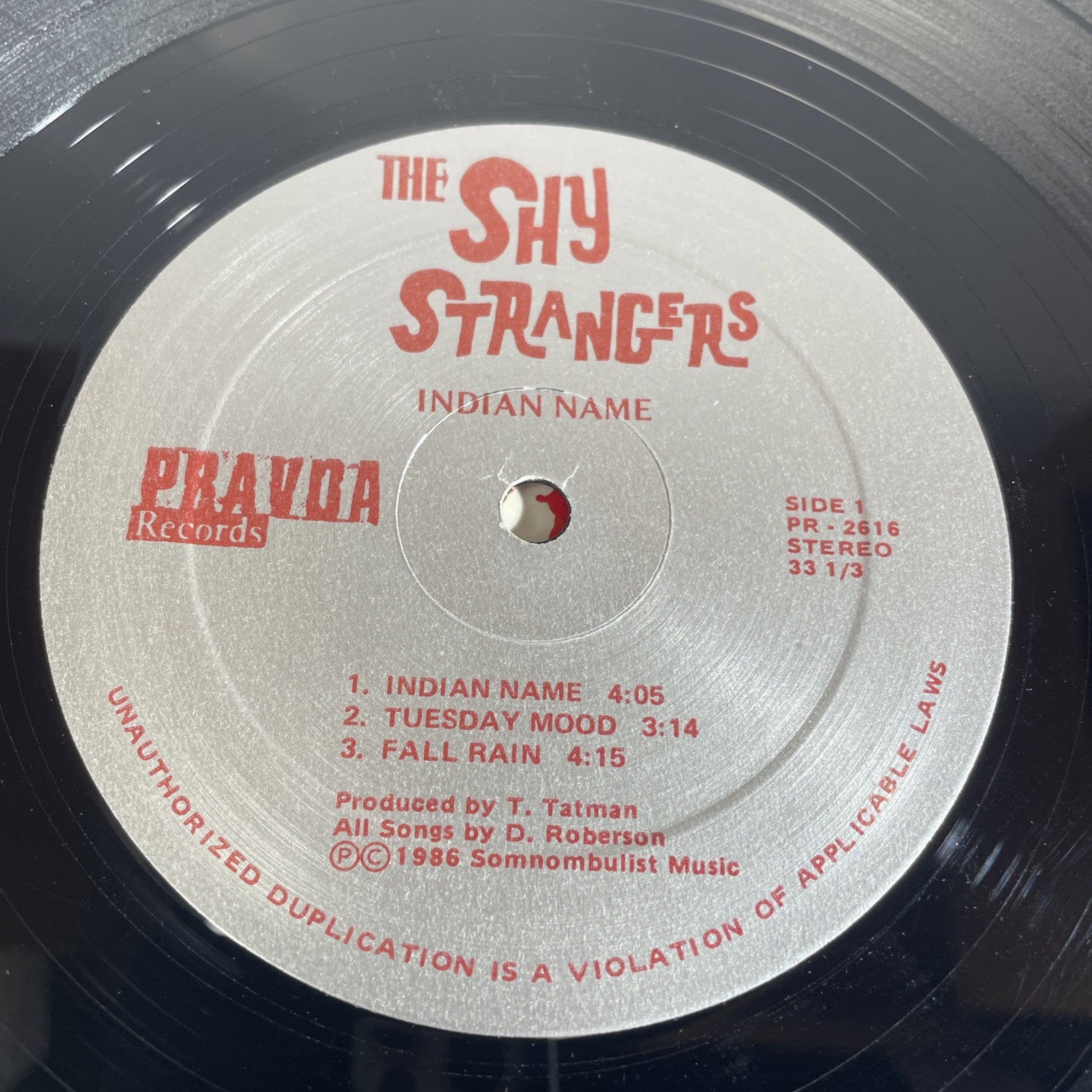 The Shy Strangers Indian Name LP Pravda 1986 VG+ Midwest 80s Alt Punk Rock Rare