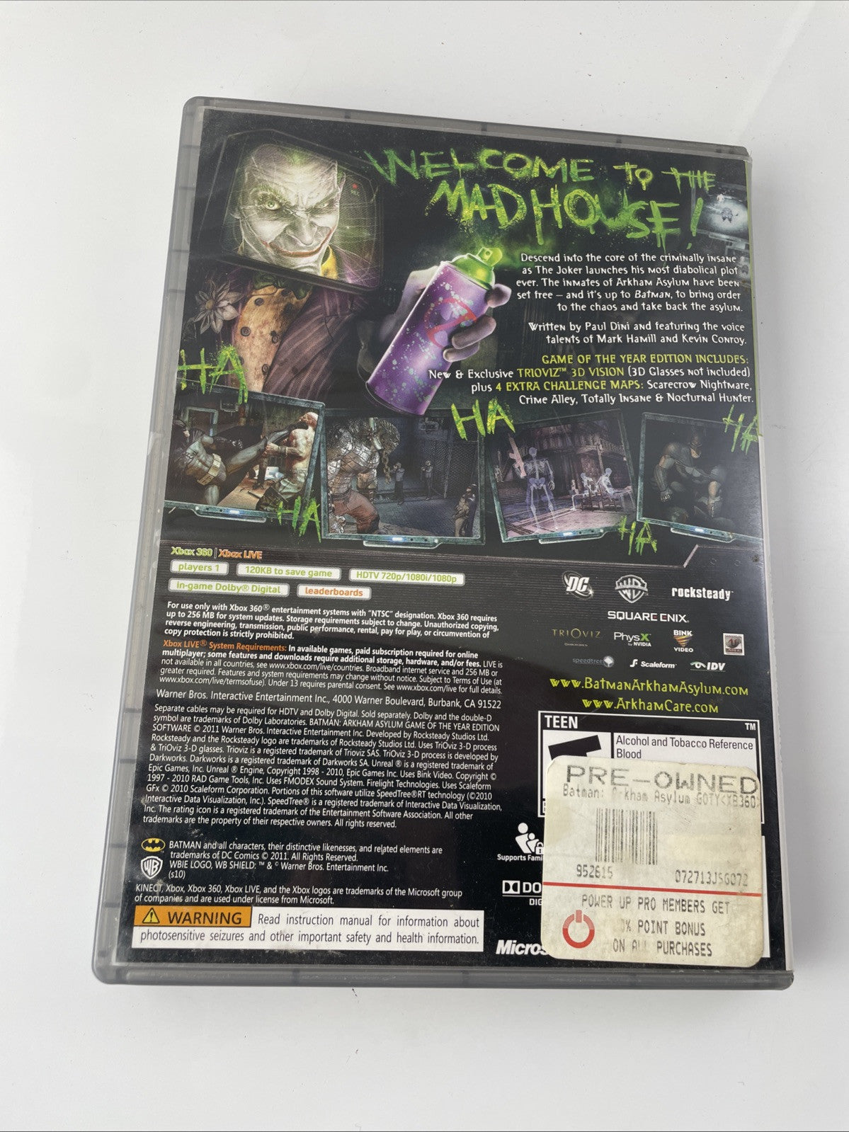 Batman: Arkham Asylum: Game of the Year - Microsoft Xbox 360