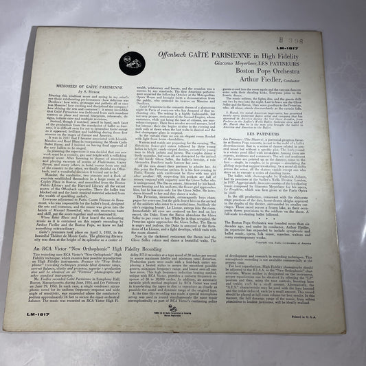 [CLASSICAL]~EXC LP~OFFENBACH~MEYERBEER~BOSTON POPS~Gaite Parisienne~Les Patineur
