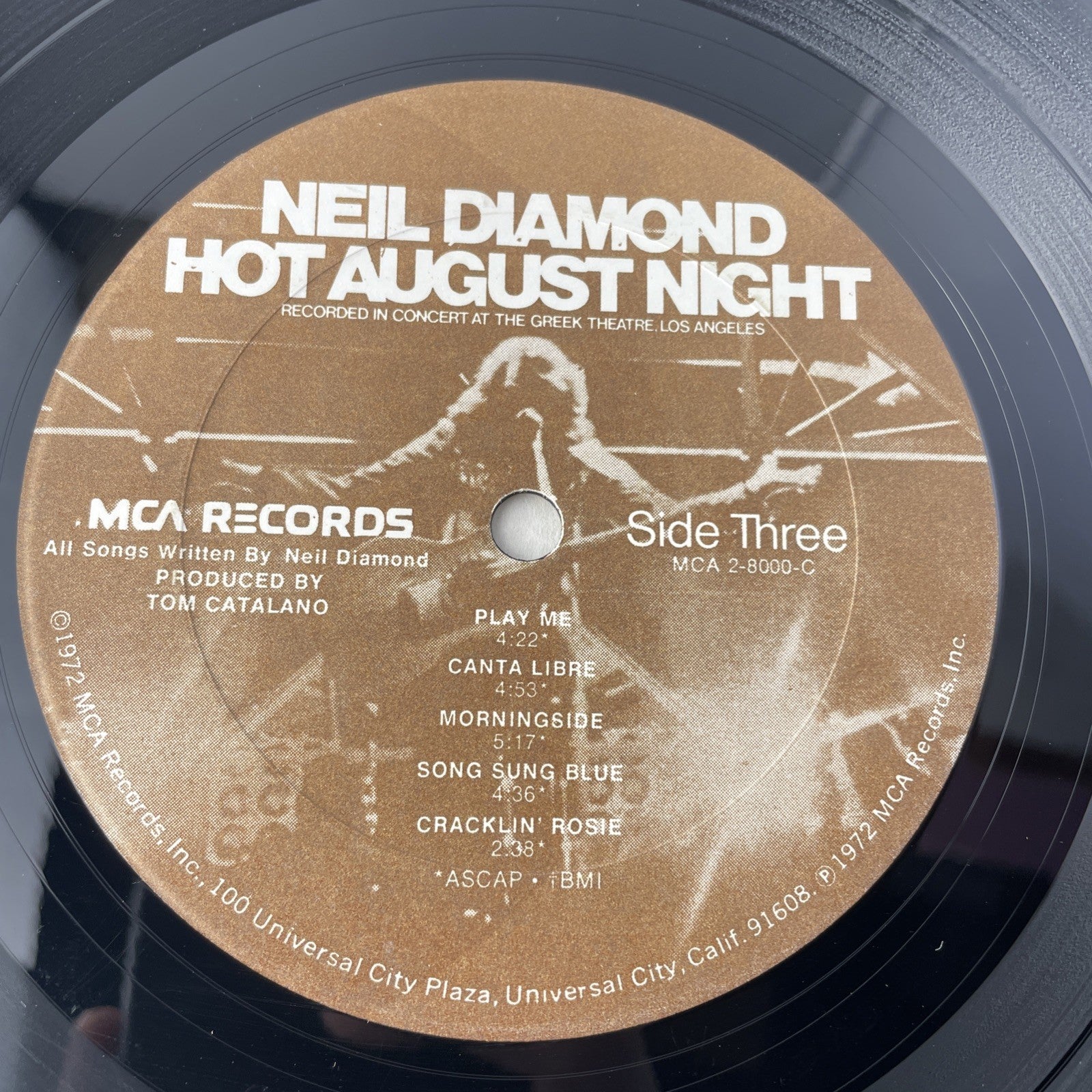 Neil Diamond - Hot August Night Vinyl Records 1972, MCA Records MCA 2-8000 EX!