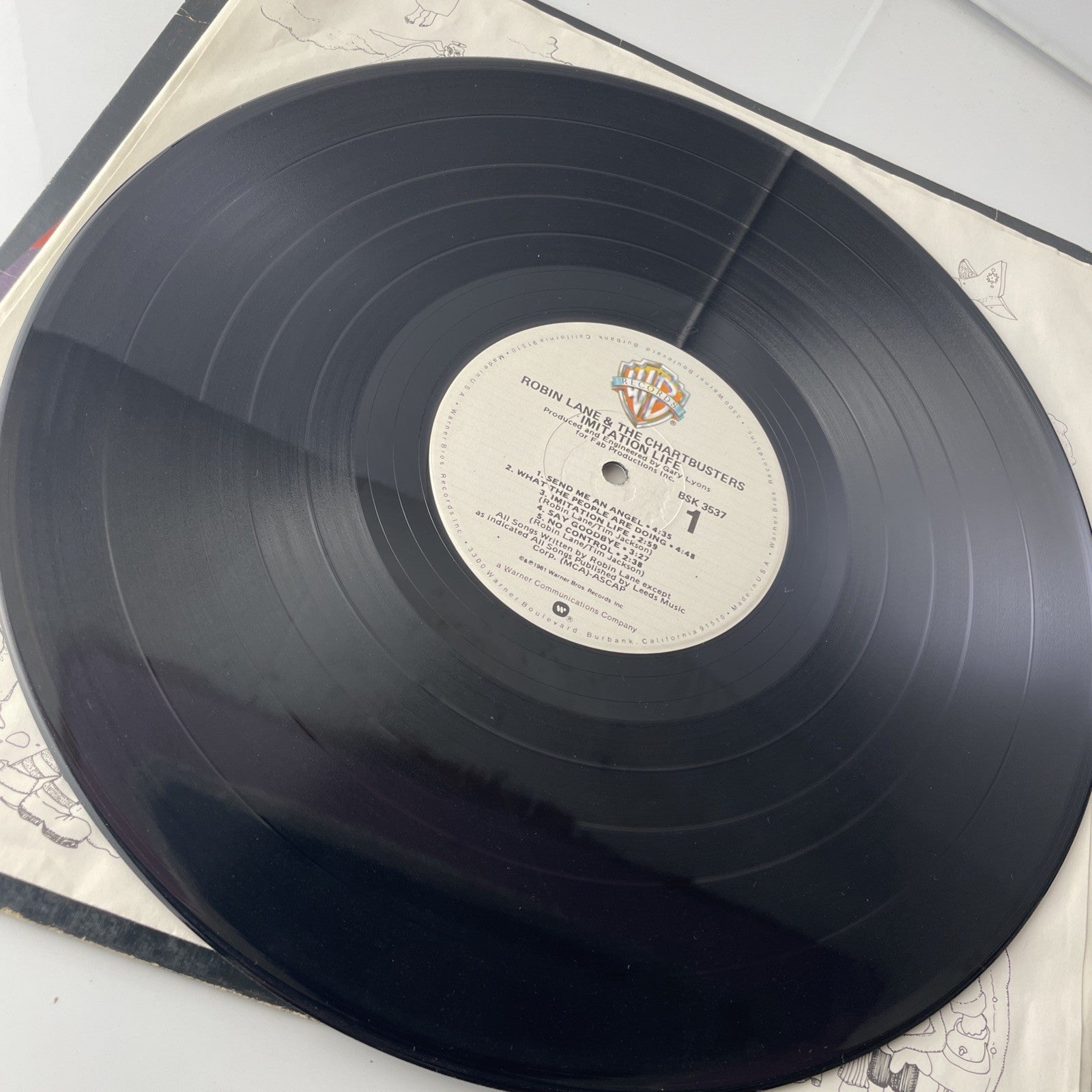 PROMO stamp Warner 1981 ROBIN LANE & THE CHARTBUSTERS Imitation Life lp vinyl