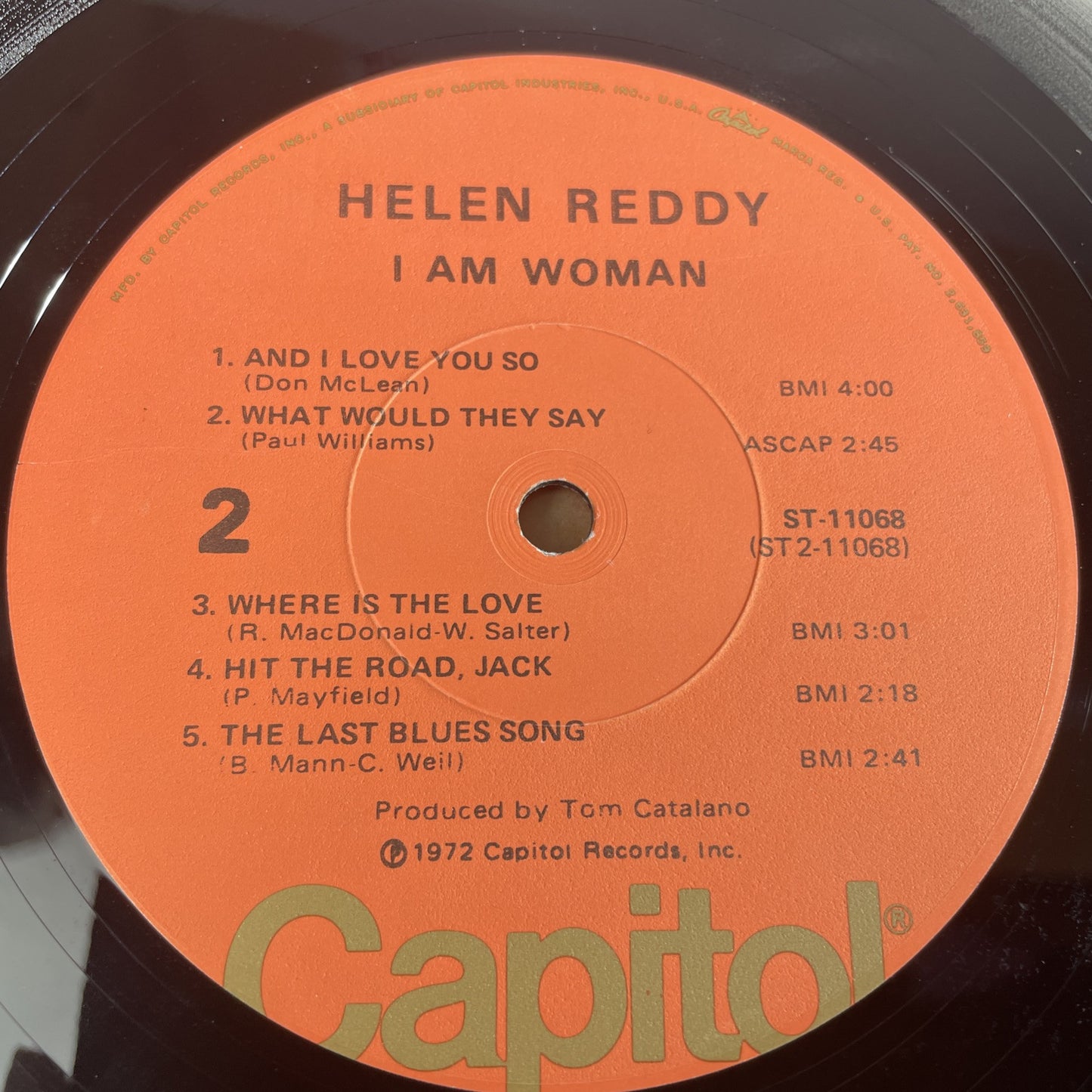 HELEN REDDY I AM WOMAN LP ALBUM RECORD VINYL ST-11068 Fast Shipping VG+