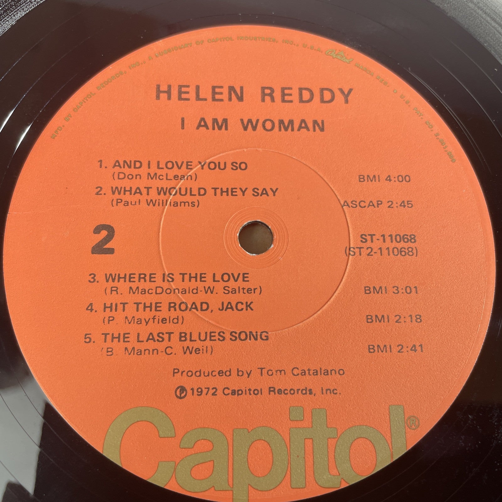 HELEN REDDY I AM WOMAN LP ALBUM RECORD VINYL ST-11068 Fast Shipping VG+