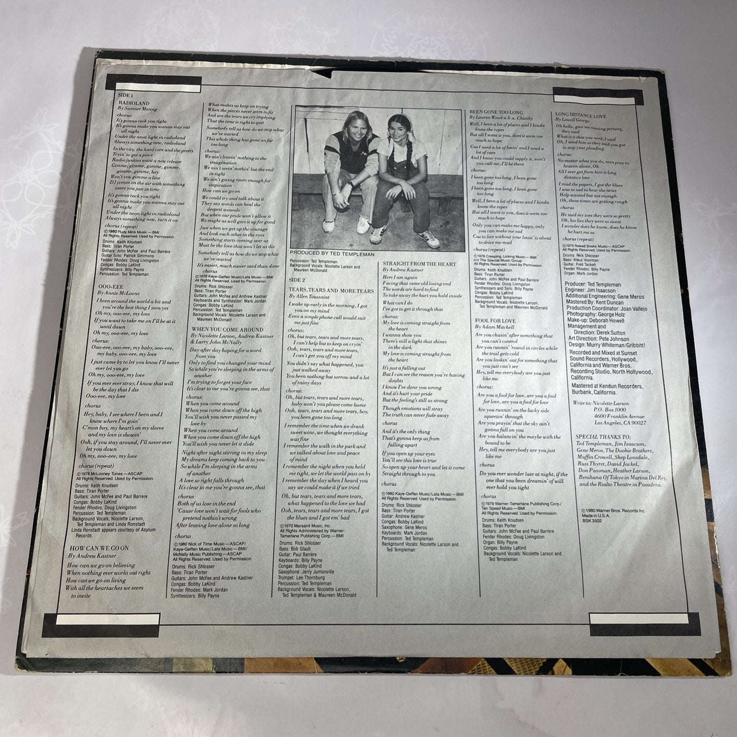 Rare Promo Stamp NICOLETTE LARSON--RADIOLAND--VINYL ALBUM Warner Bros Original