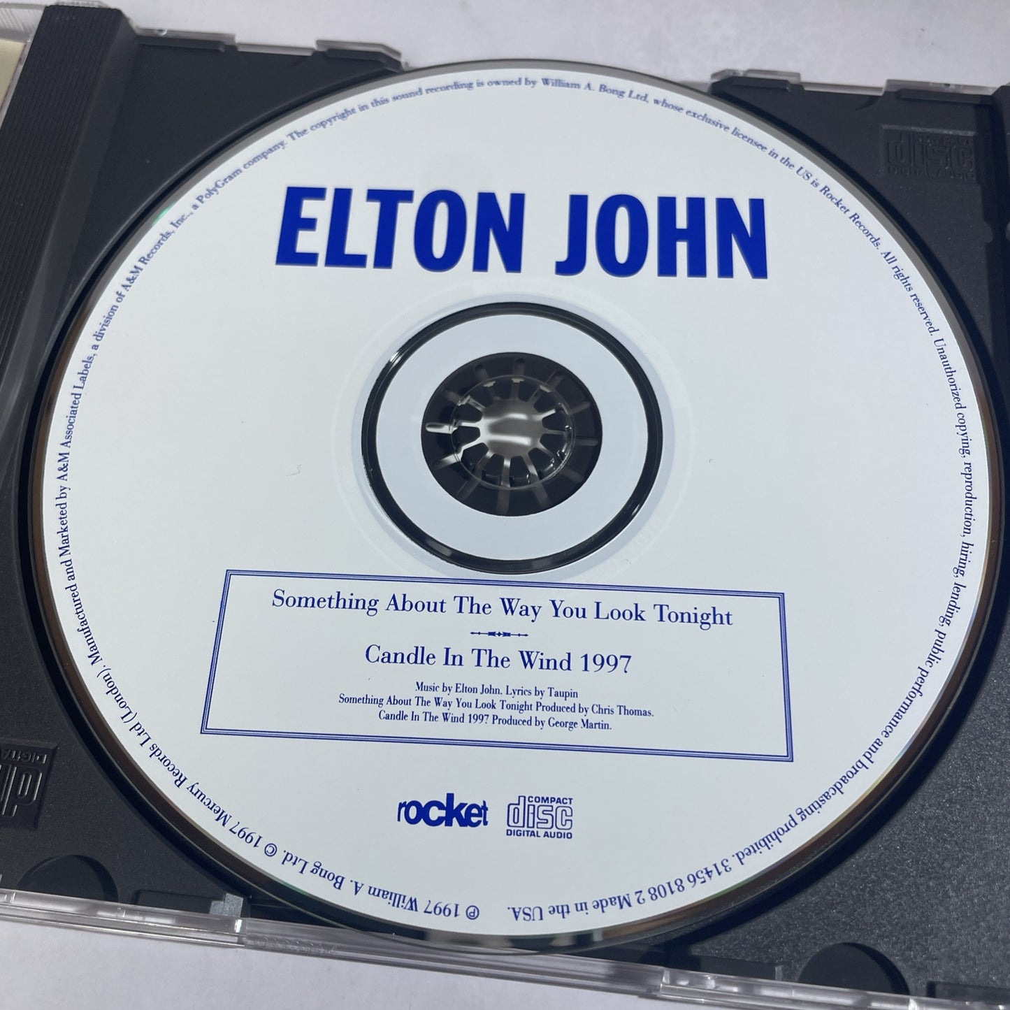 Elton John Candle In The Wind 1997 CD in Memory of Diana Princess of Wales