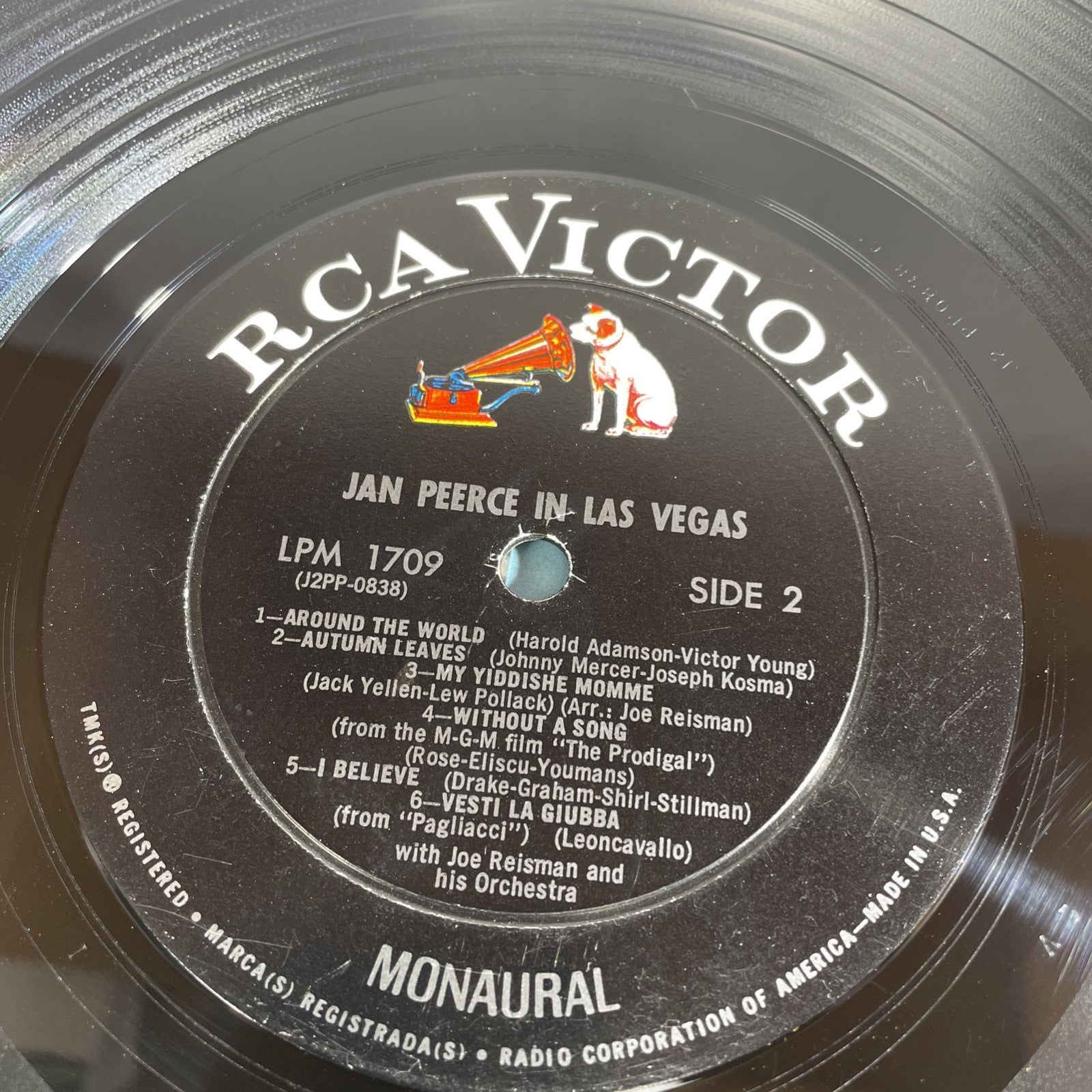 Jan Peerce In Las Vegas LP Vinyl Record Album Orchestra Joe Reisman VG W/ Inner