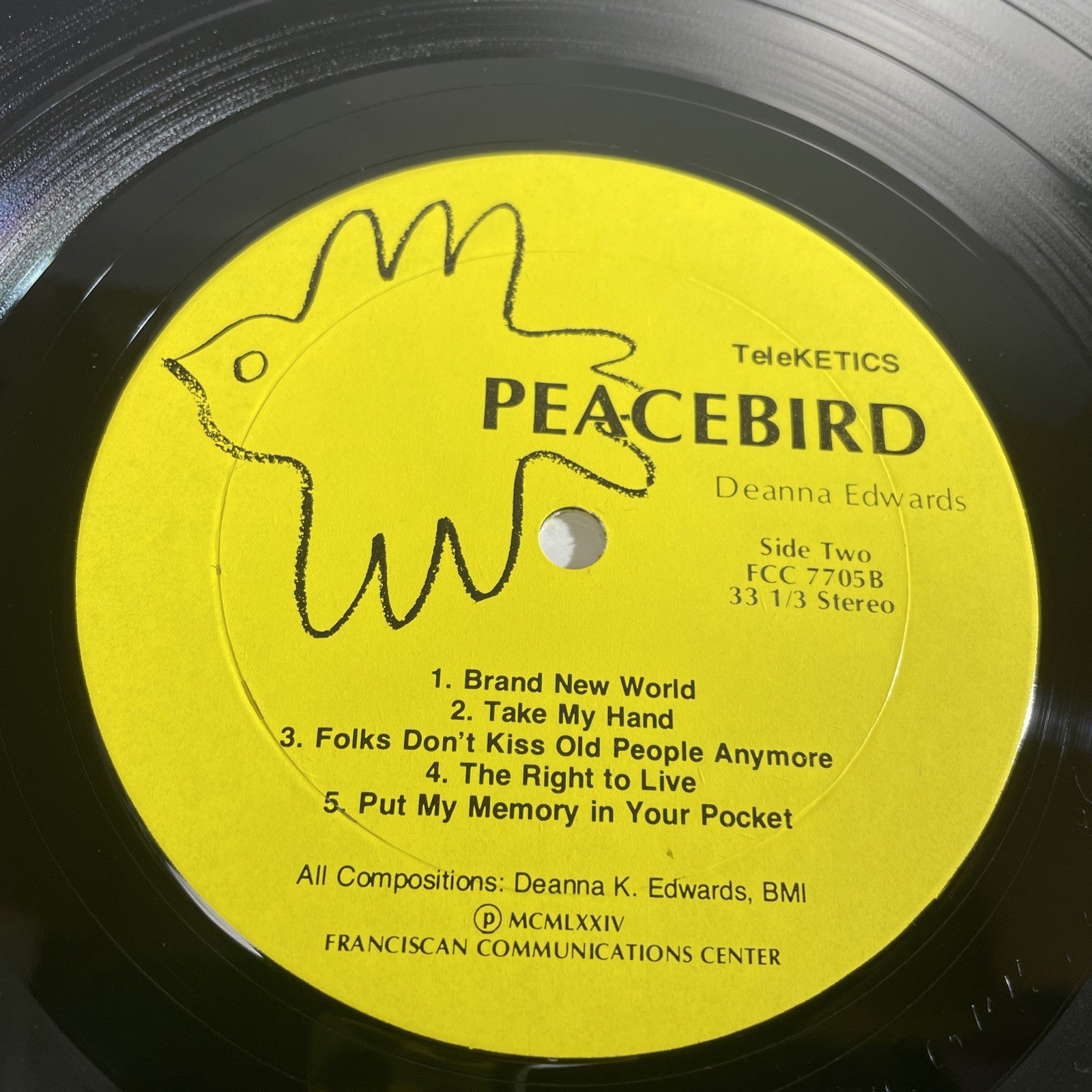 Deanna Edwards Peacebird 1974 LP Vinyl Record Album A Teleketics Release