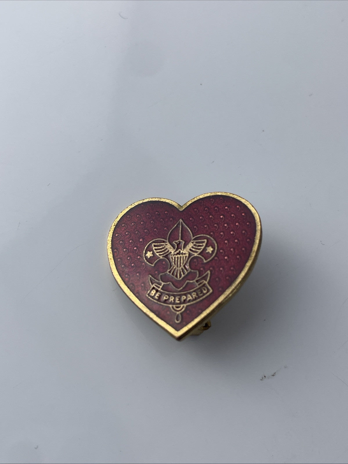 Vintage LIFE SCOUT Boy Scouts Rank Badge PIN Uniform Sash Red Heart BSA