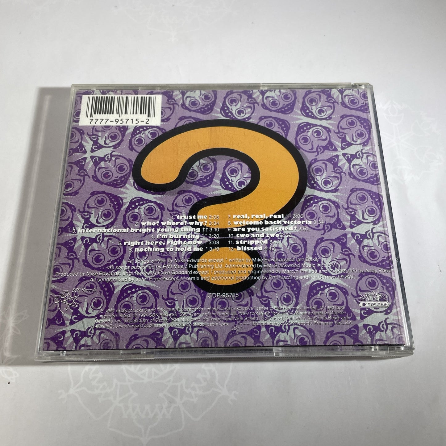 Doubt by Jesus Jones (CD, Jul-1991, Virgin) 90s Alt Rock Grunge And Obscure