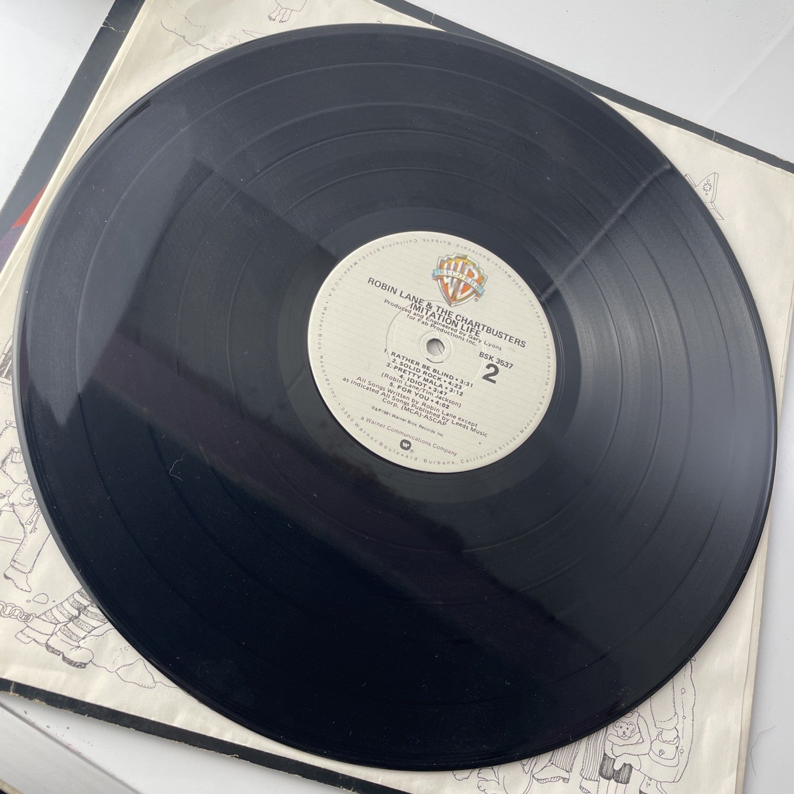 PROMO stamp Warner 1981 ROBIN LANE & THE CHARTBUSTERS Imitation Life lp vinyl