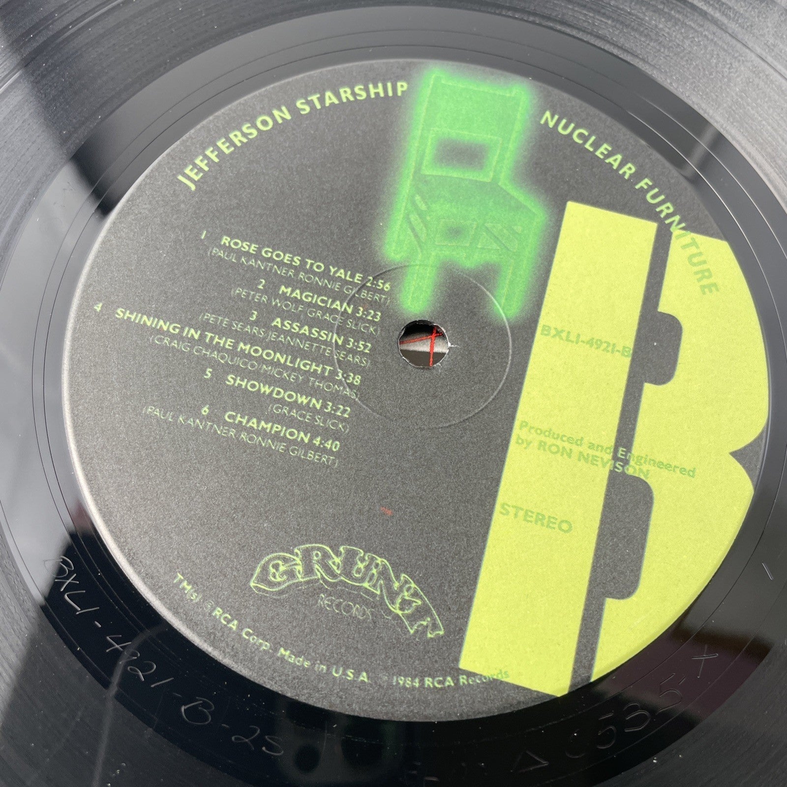 Jefferson Starship ‎– Nuclear Furniture - 1984 Grunt BXL1-4921 Rock Vinyl LP VG