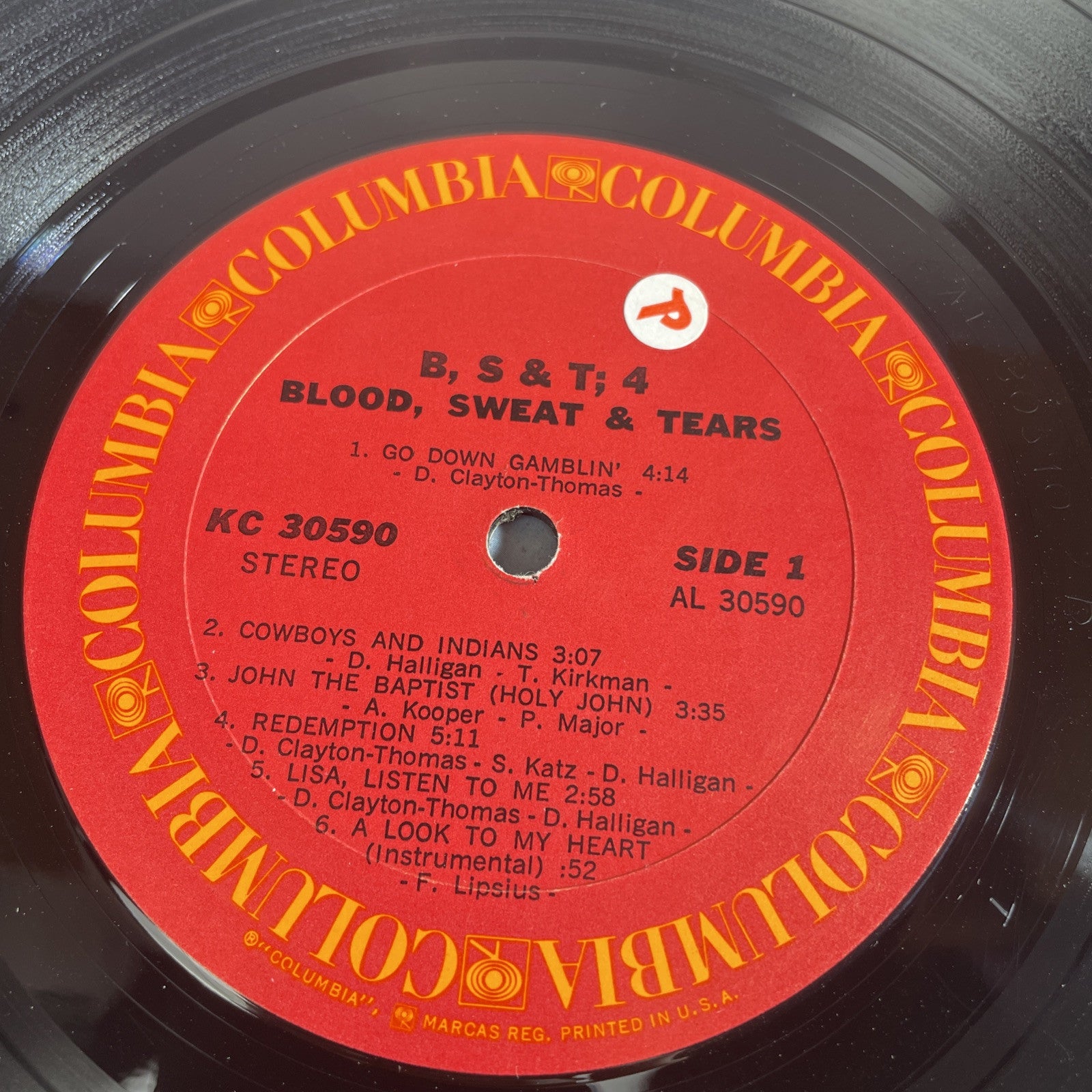 Blood, Sweat & Tears 33 RPM LP 1971 Columbia Records KC 30590