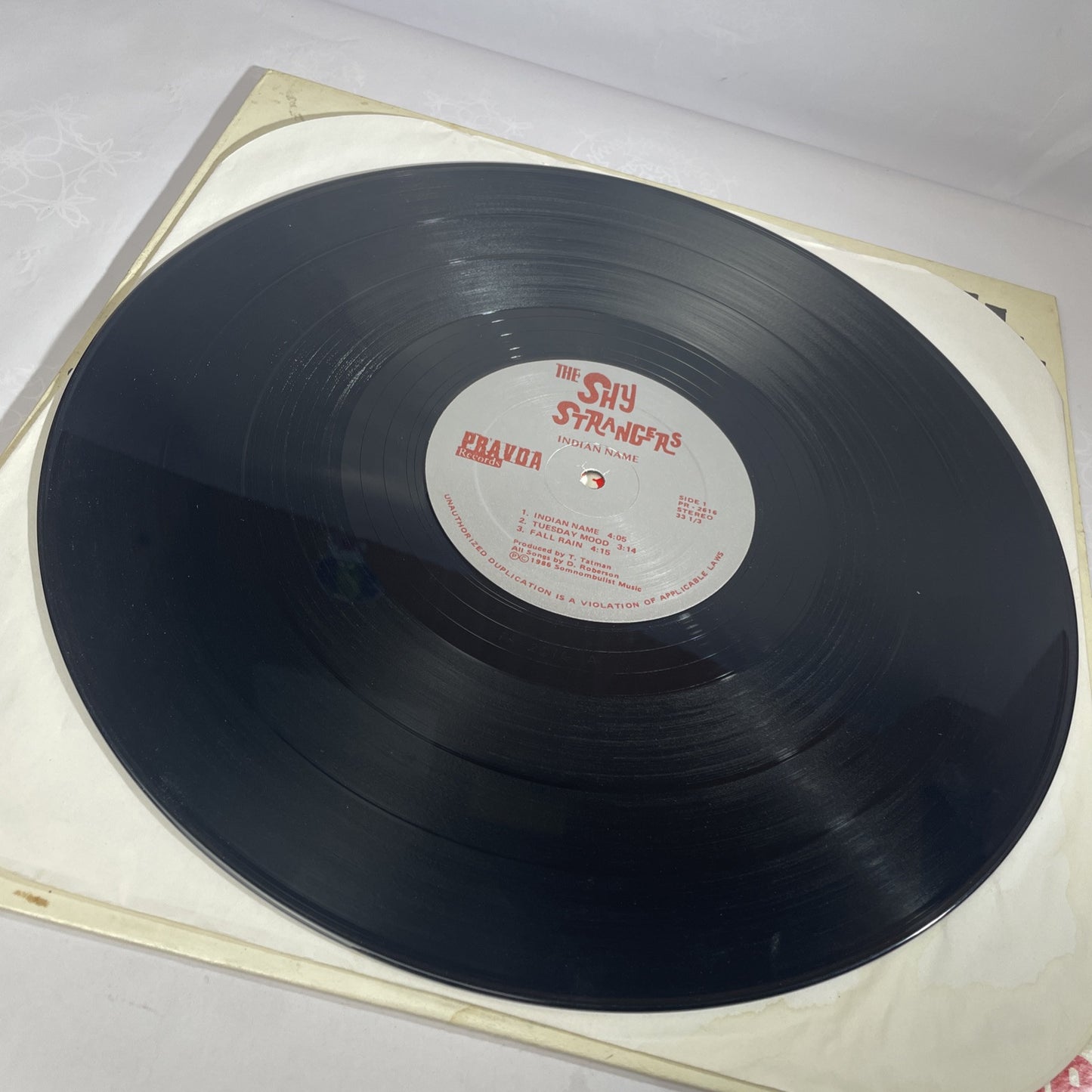 The Shy Strangers Indian Name LP Pravda 1986 VG+ Midwest 80s Alt Punk Rock Rare