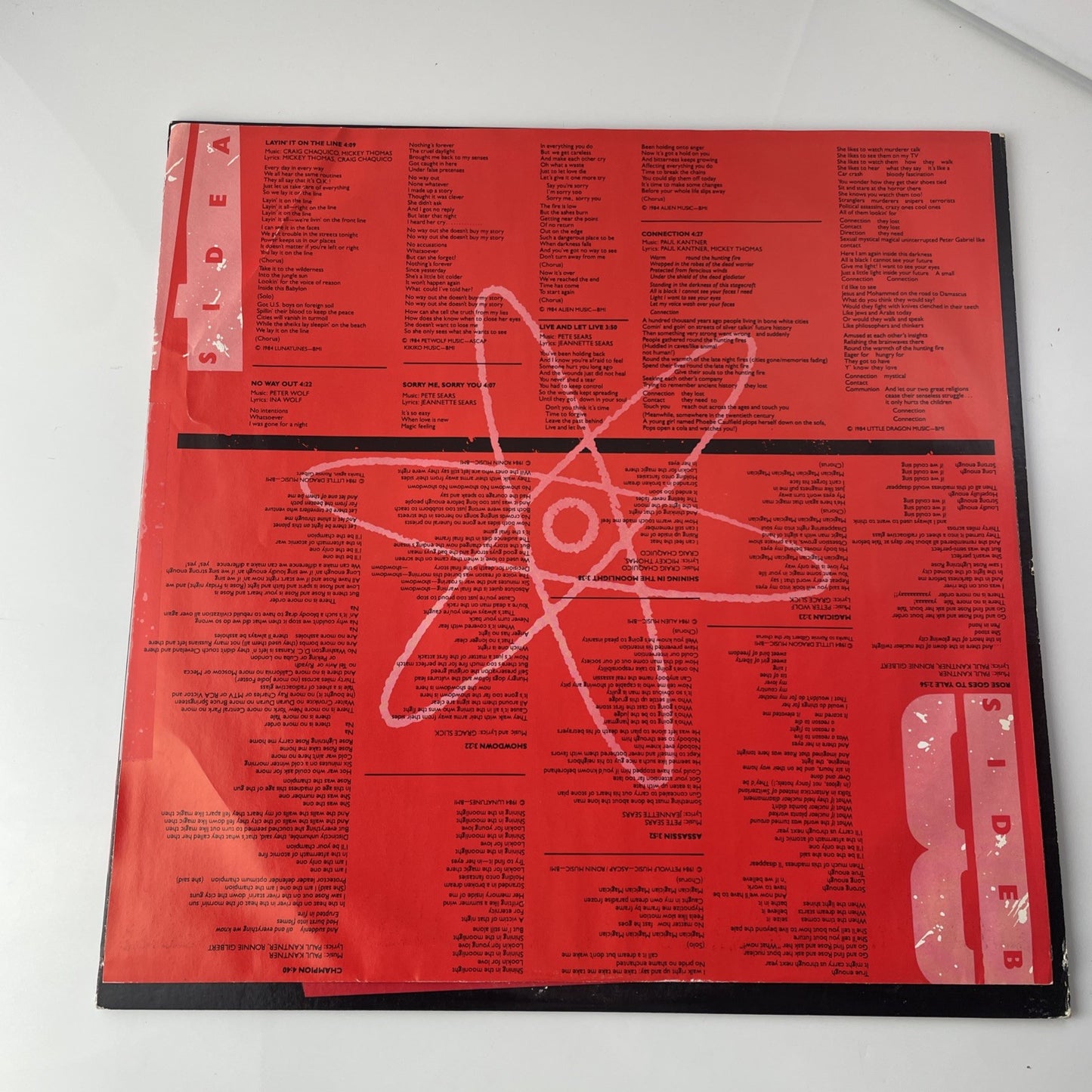 Jefferson Starship ‎– Nuclear Furniture - 1984 Grunt BXL1-4921 Rock Vinyl LP VG