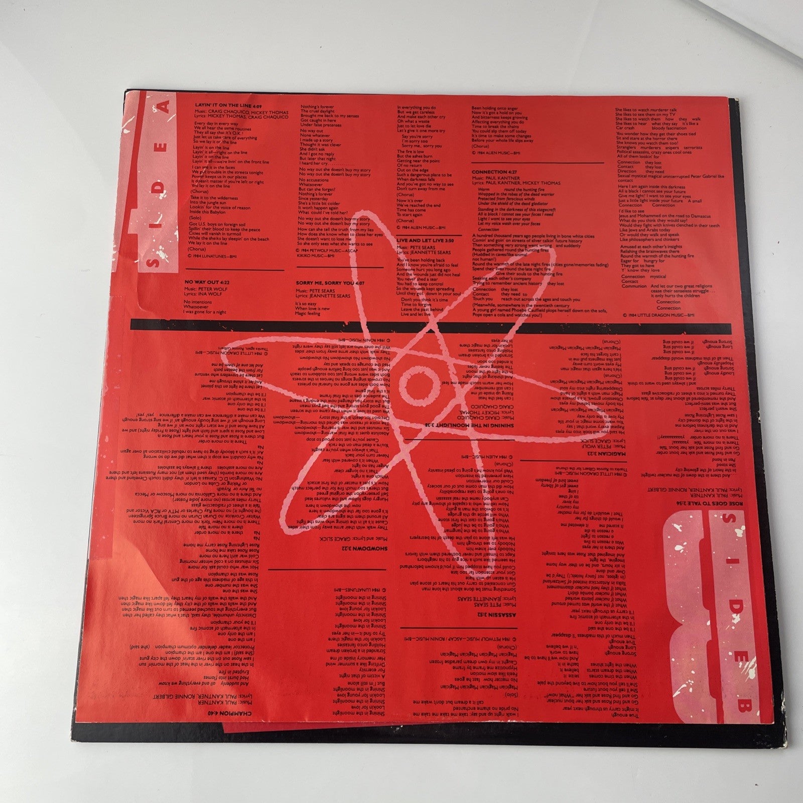 Jefferson Starship ‎– Nuclear Furniture - 1984 Grunt BXL1-4921 Rock Vinyl LP VG