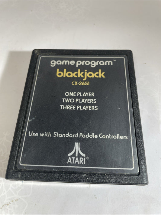 Blackjack (Atari 2600) Text Label Rare Yellow And White Lettering