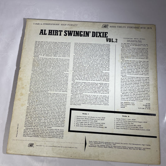 AL HIRT SWINGIN' DIXIE  AT DAN'S PIER 600 IN NEW ORLEANS VOL. 2 12" 33 RPM  EX