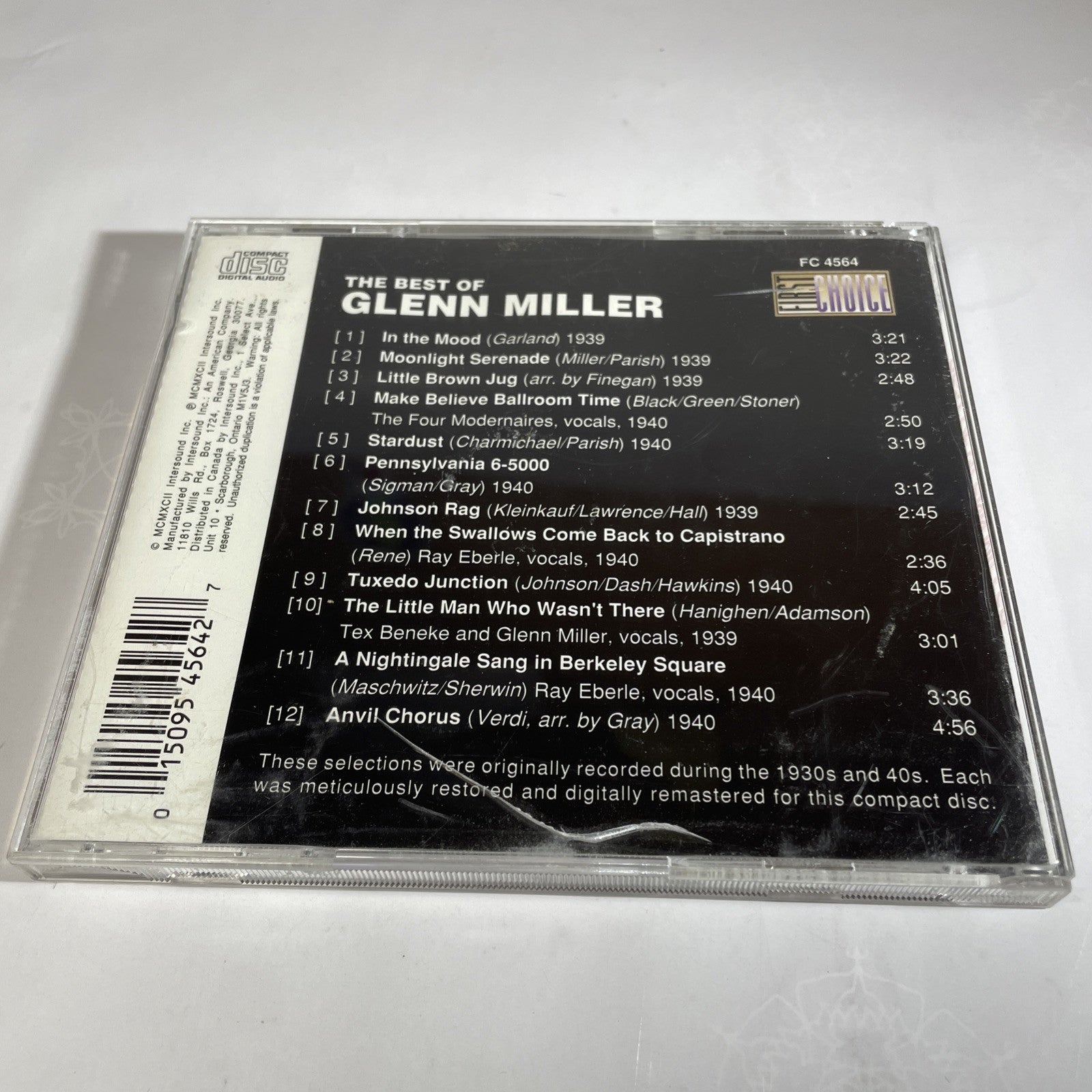 Glenn Miller - The Best of Glenn Miller [1992 Remastered Compilation] [Used CD]